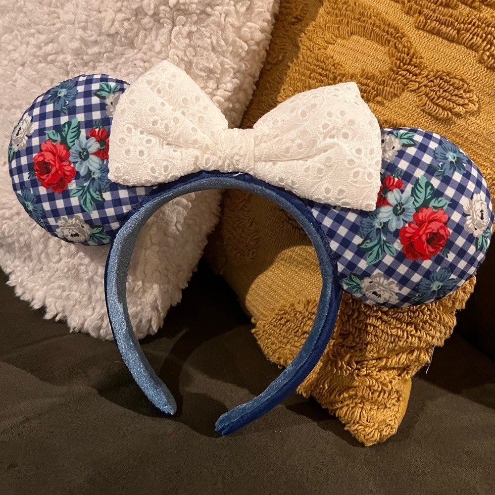 Disney Blue and White Floral Minnie Mouse Headband
